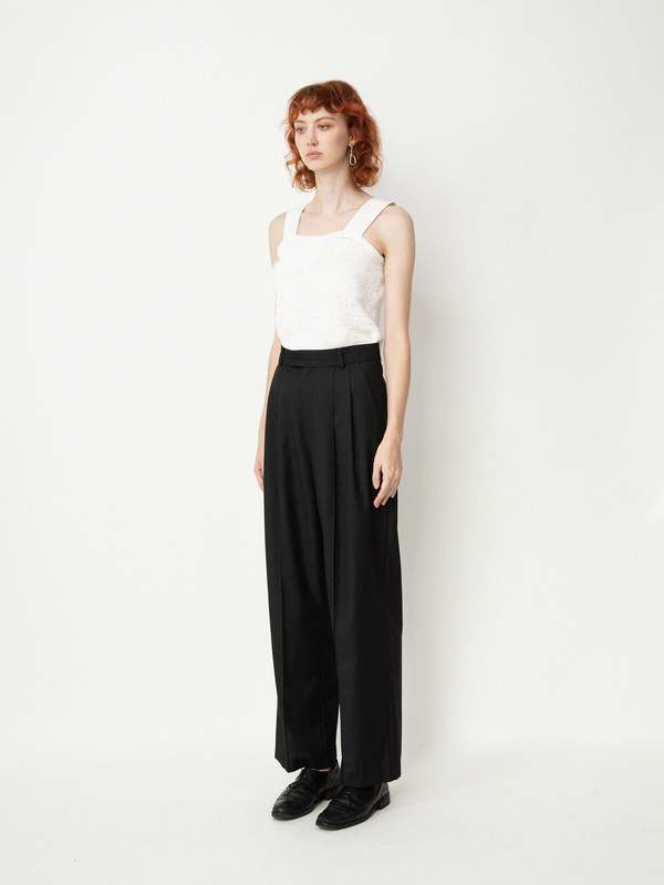 ii sense Wool Suit Trousers - Black