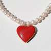 MATTER MATTERS Love Pearl Necklace - Red/Pearl - Thumbnail 3