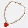 MATTER MATTERS Love Pearl Necklace - Red/Pearl - Thumbnail 9