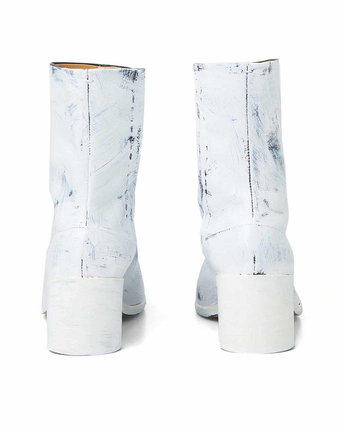 Maison Margiela Tabi Painted Effect Boots - White Leather | Garmentory