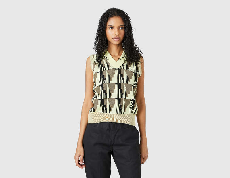 超美品　FRED PERRY / Jacquard Knitted Tank Fred Perry Jacquard Knitted Tank - Wax Yellow | Garmentory