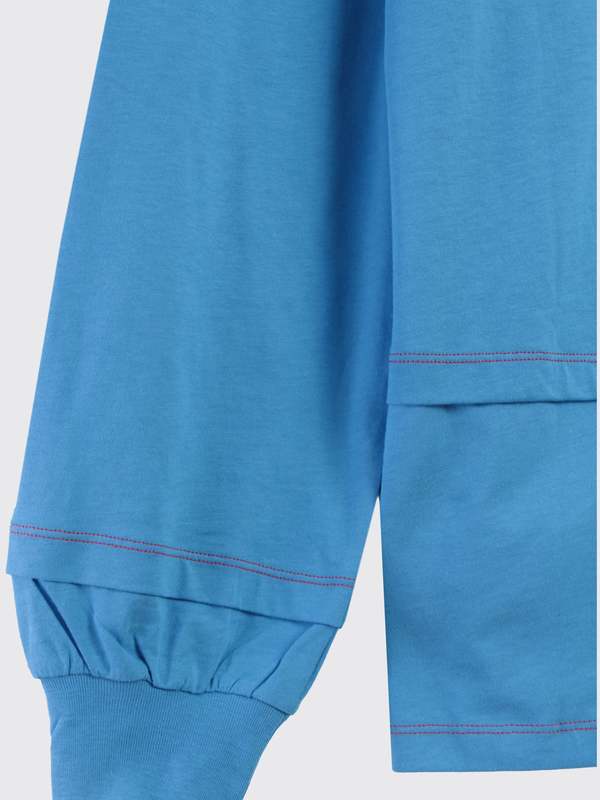 Ganni Light Jersey Love Layered T-Shirt - Azure Blue