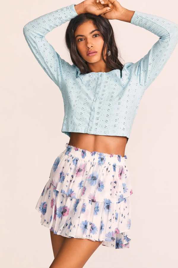 Love Shack Fancy Ruffle Mini Skirt Deep Cotton Candy Garmentory