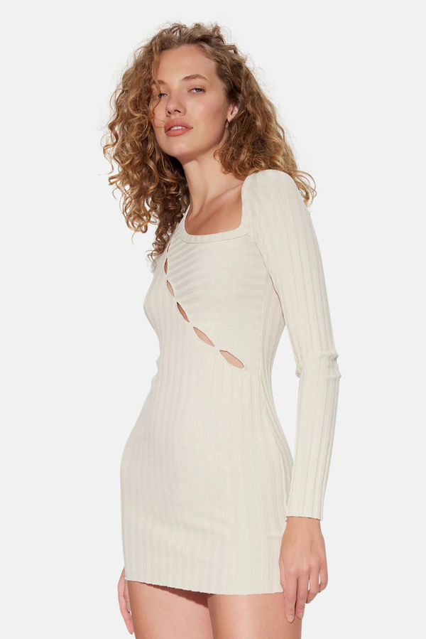 Women's Cotton Citizen Capri Cut Out Dress Oatmeal Garmentory