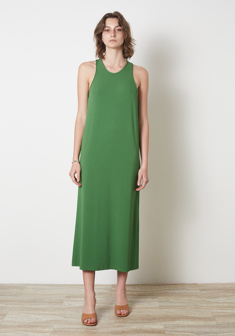 tibi green dress Green / 00 / R125SL1657 4-Ply Silk Long Sleeve Cocoon Dress main image 1