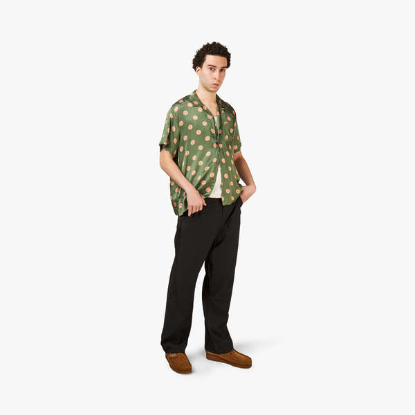 green emerald velvet dress 899 | Campus Sutra men's Grass Green Polka Dot Shirt