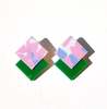 MATTER MATTERS Double Diamond Earrings - Terrazzo Pink/Green - Thumbnail 3
