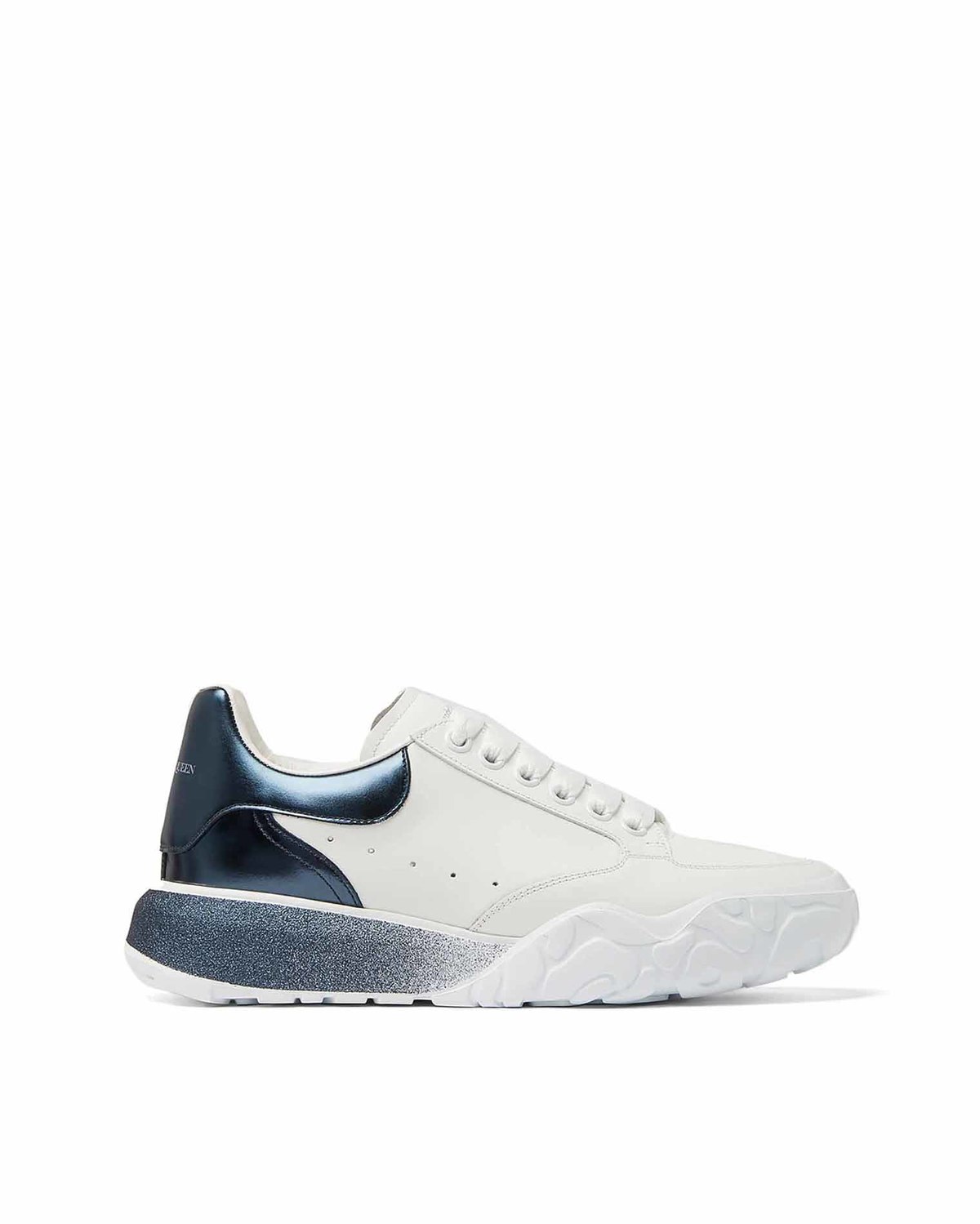 Alexander McQueen Court Trainer Sneakers - Leather White/Glitter 