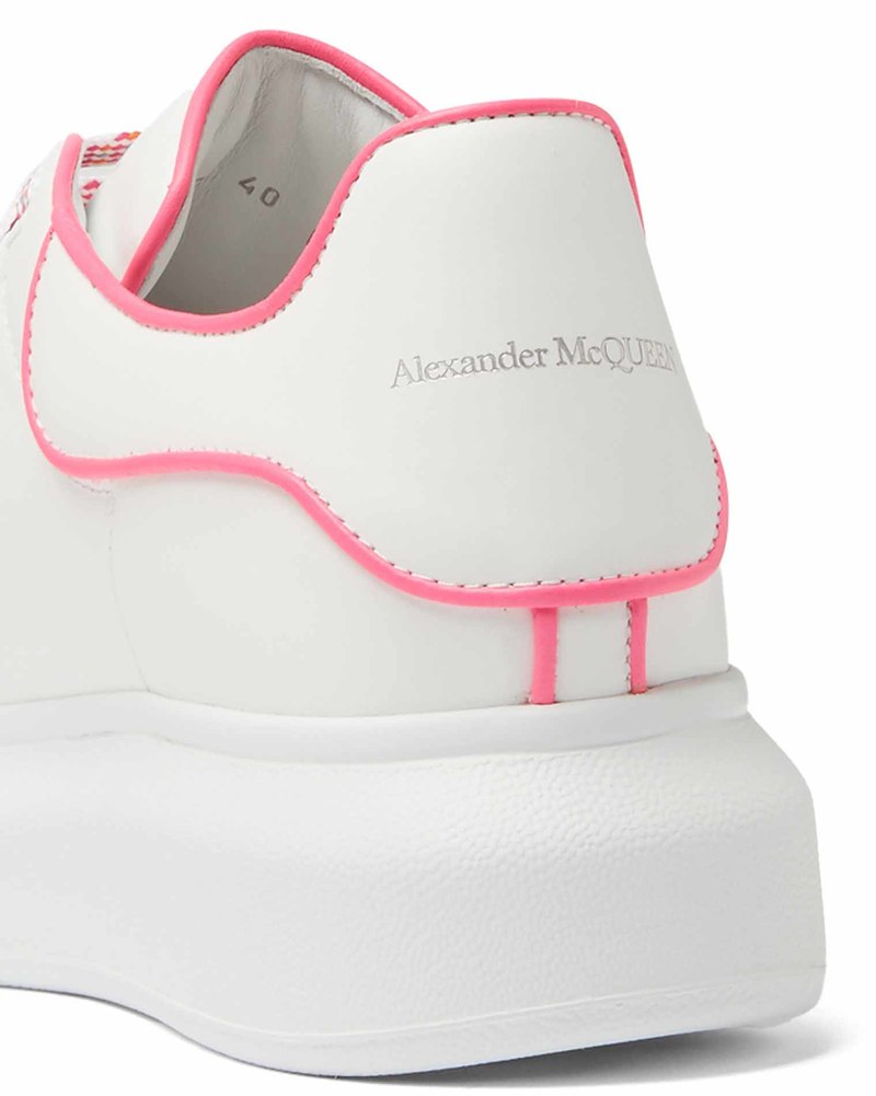 Alexander McQueen Leather Oversized Sneakers - White/Neon