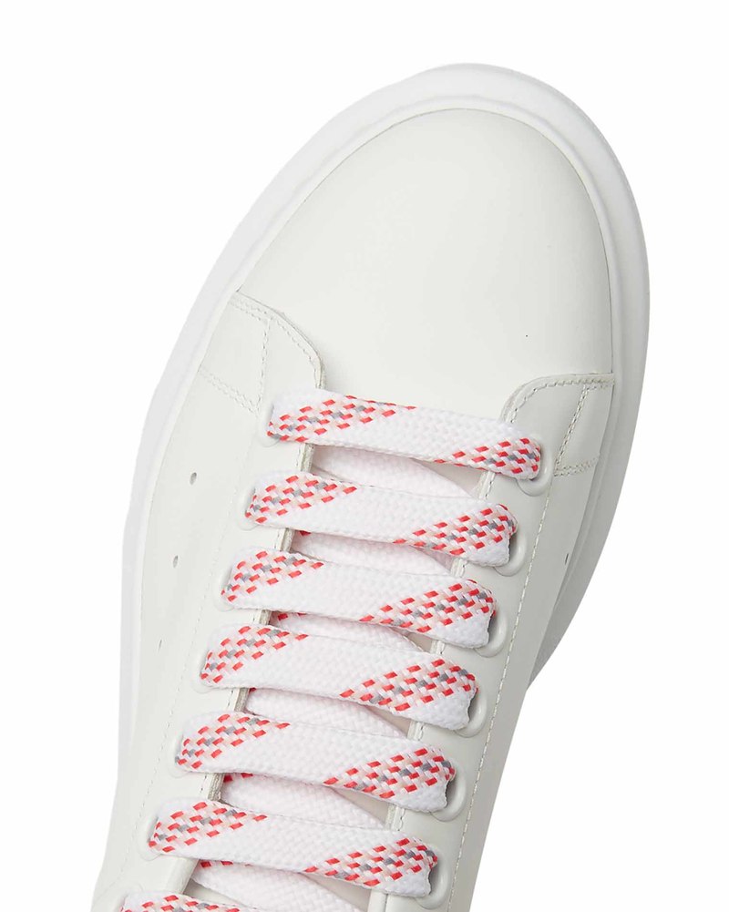 スニーカー MCQUEEN WHITE AND PINK LEATHER SNEAKERS Alexander Mcqueen Oversized Sneakers - White/Pink - Leather