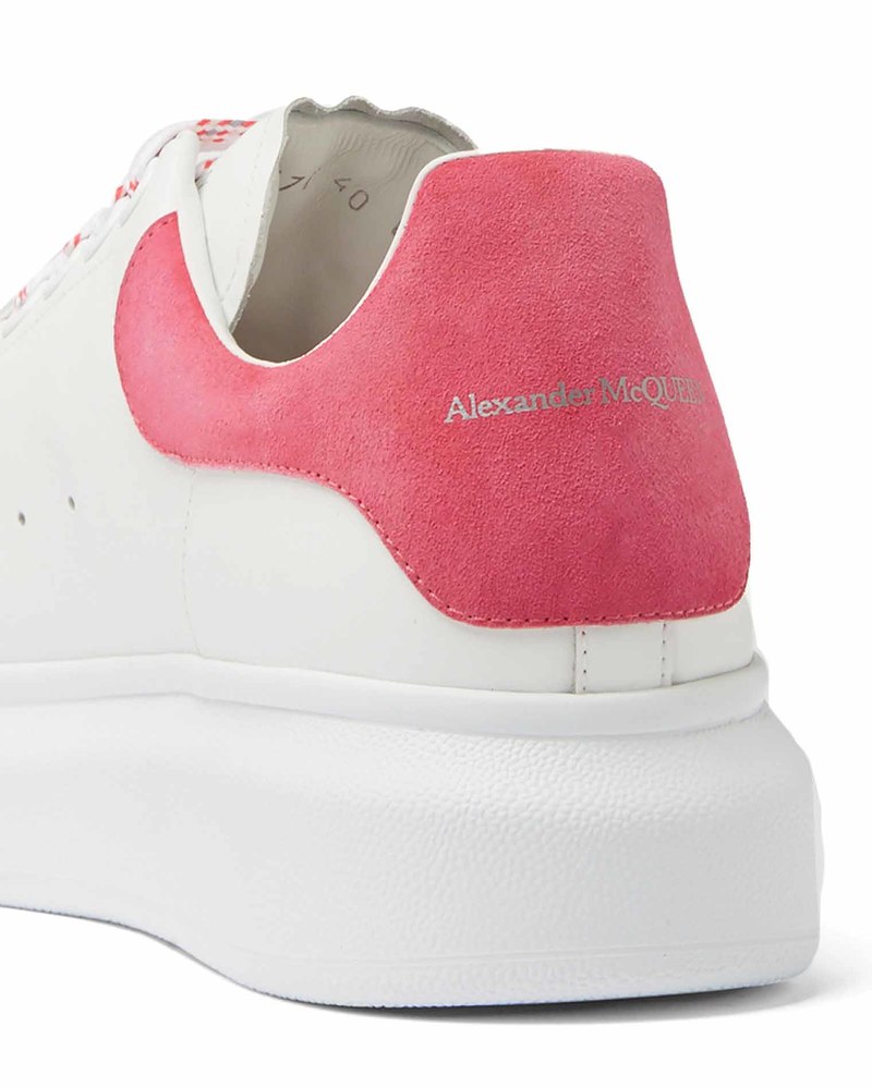 【alexander mcqueen】ロゴ レザースニーカー ホワイト/ピンク Women's Designer Sneakers | Luxury Sneakers | Alexander