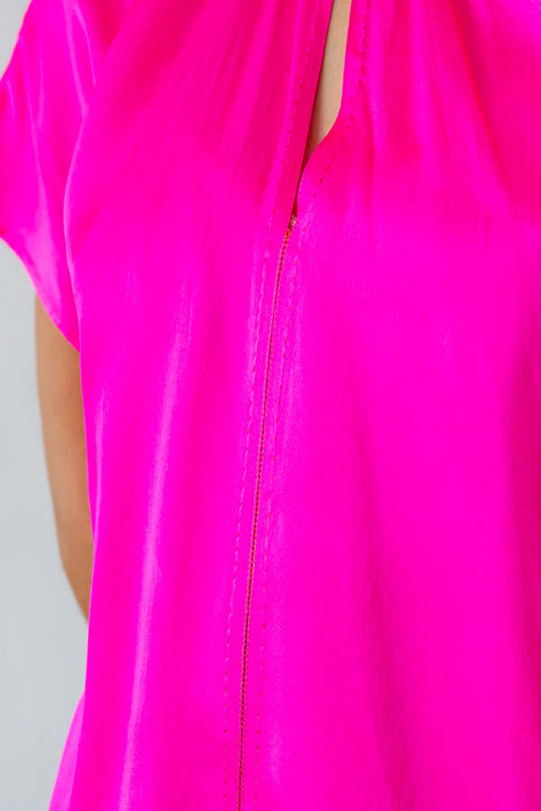 Erica Tanov Patti Silk Blouse - Hot Pink
