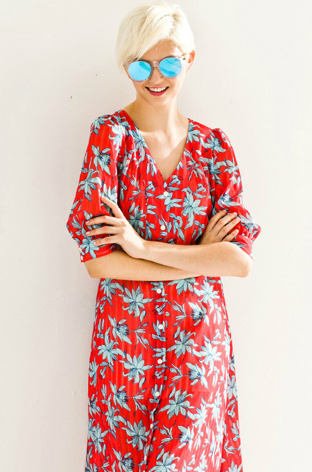 Few Moda Vintage Leaves Midi Dress Few Moda Vintage Leaves Midi Dress