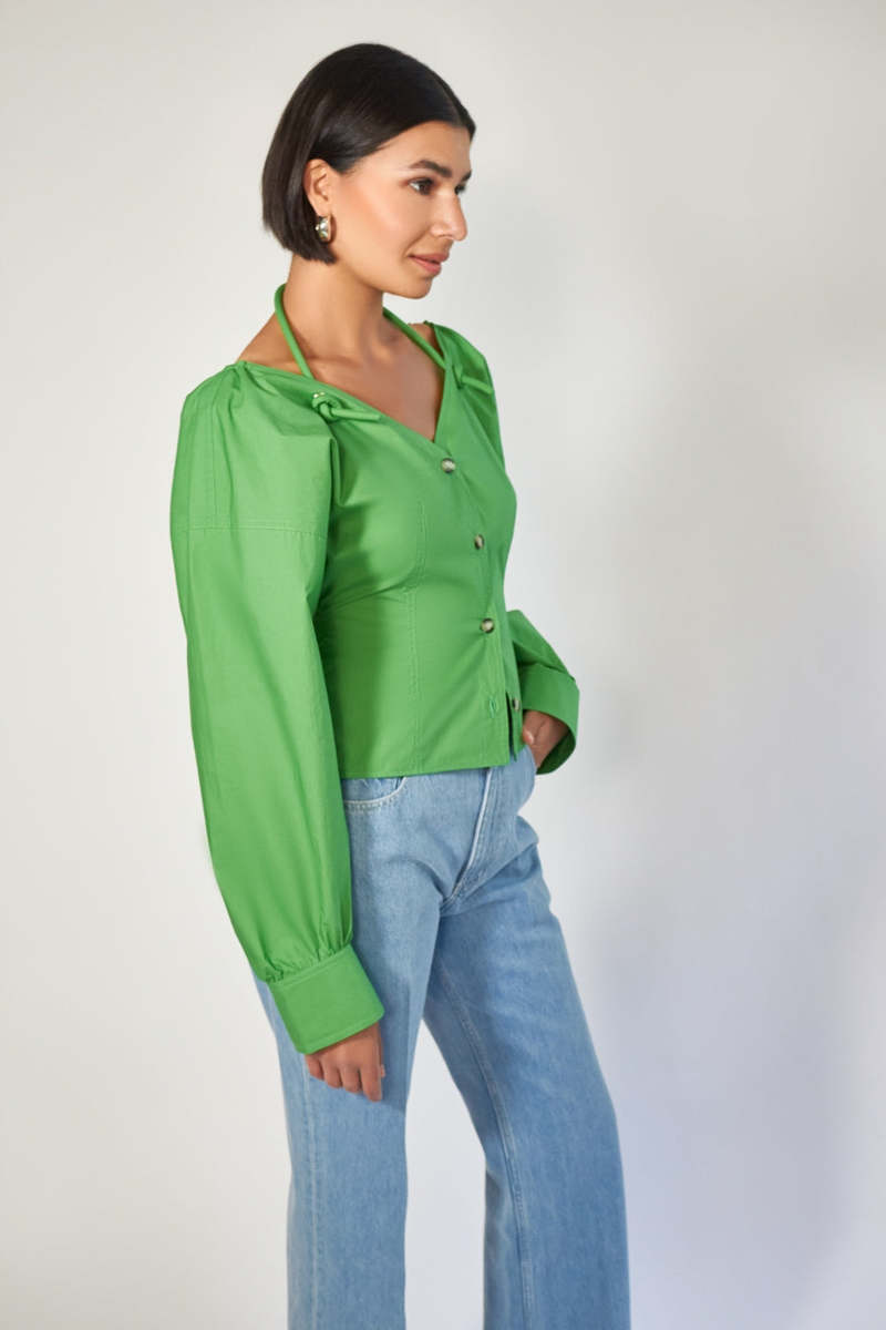 Nanushka Tami Blouse - Green | Garmentory