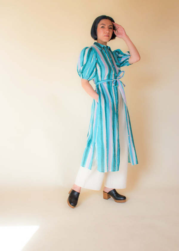 slim fit dress slacks FRNCH Alouette Hunter Green Corduroy Dress at Maria Vincent Boutique main image 0