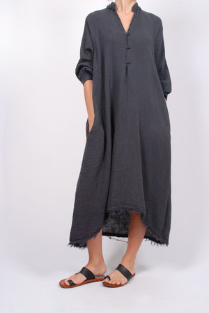 black crane double gauze dress