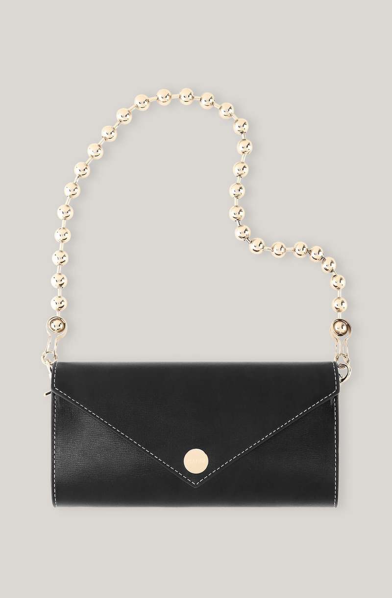 クラッチバッグ GANNI Woman Clutch Black A6769 099 Ganni Women's Tech Fabric Cross Body Bag - Black | Coggles