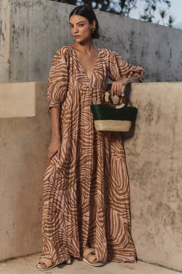 Christy Lynn Maxi Julie Dress - Rose Zebra | Garmentory
