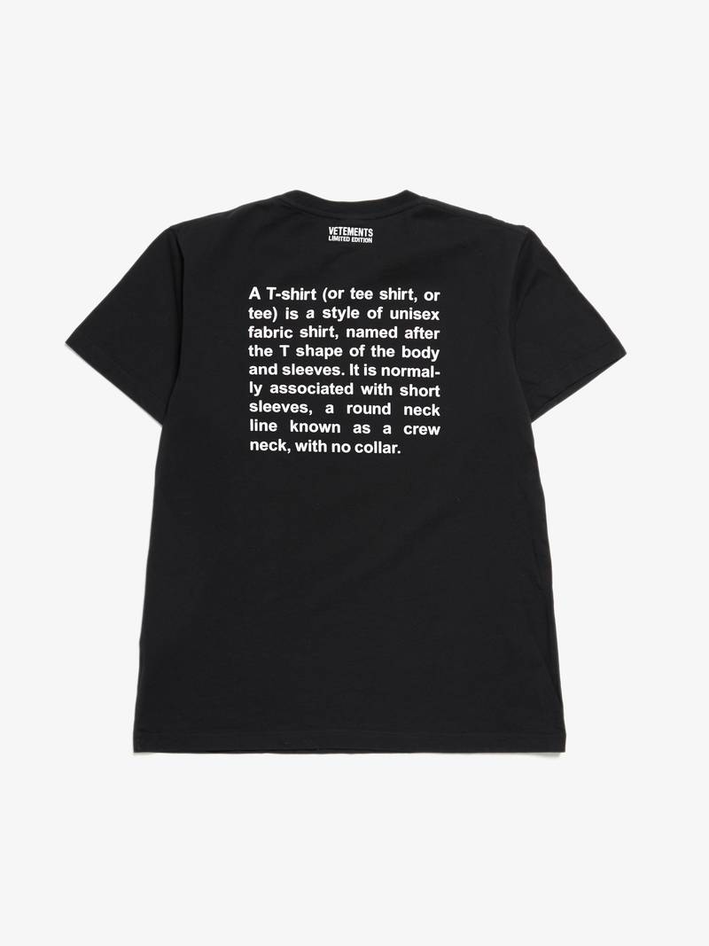 Pre - Loved] Vetements M T-SHIRT Printed Cotton T-shirt