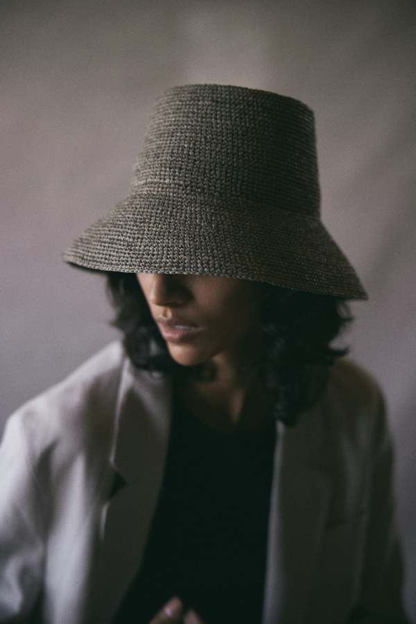 Janessa Leone Felix Bucket Hand in Sand | Worn once Janessa Leone Felix Bucket Hat - Natural | Garmentory main image 4