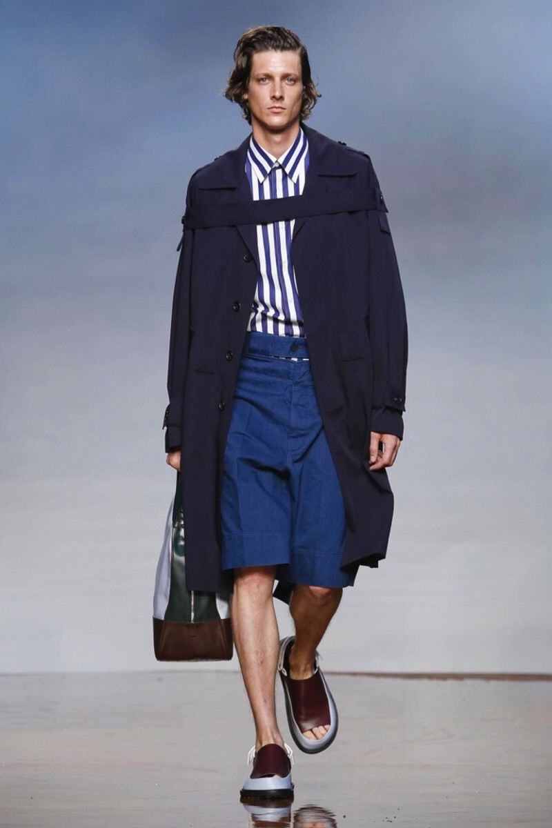 Marni Blue Trench Marni Virgin Wool Trench Coat Garmentory
