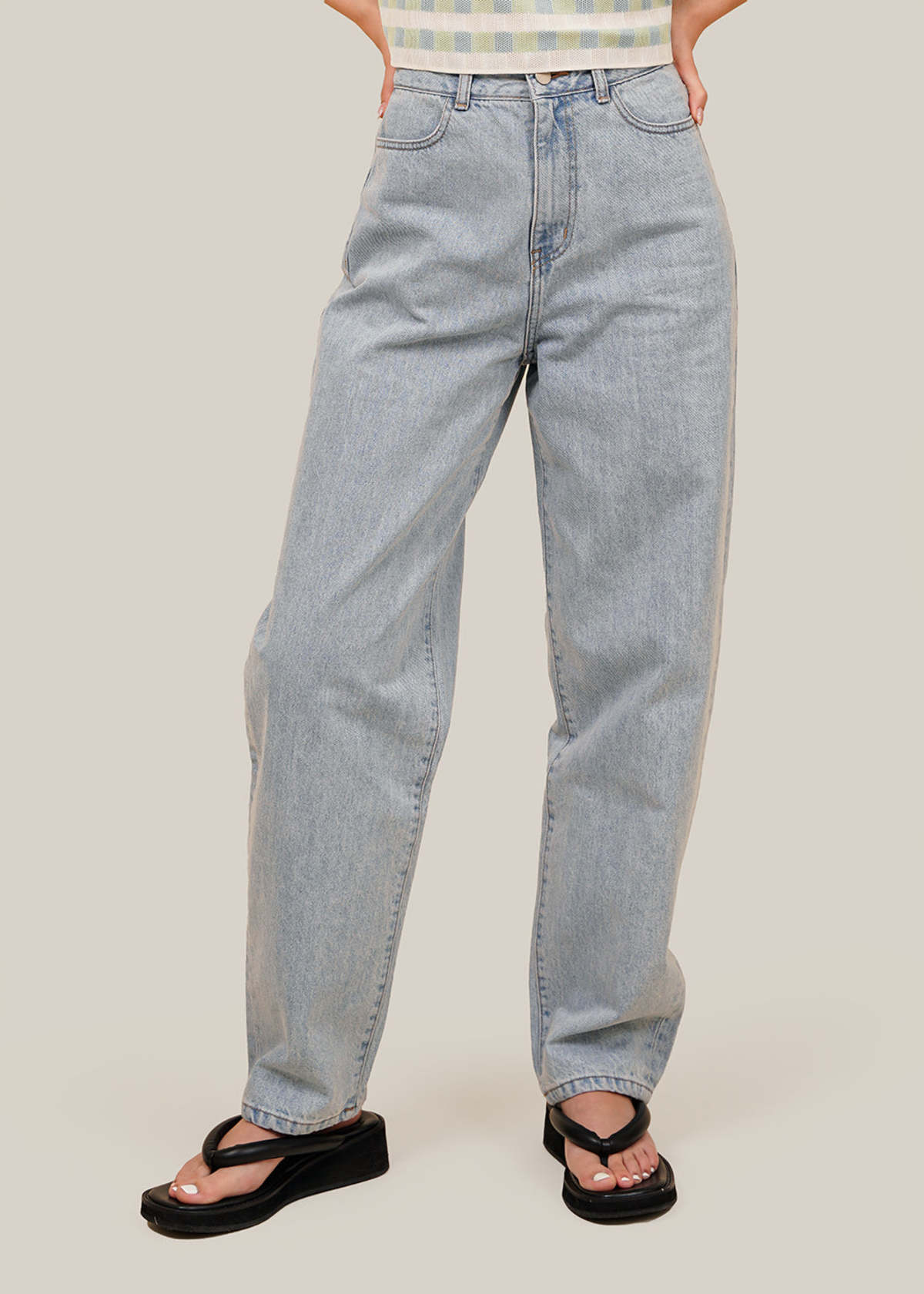 ◎AMOMENTO◎ RECYCLED COTTON DENIMLIGHT BLUE AM23SSW01DNLB AMOMENTO Recycle Cotton Denim - Light Blue | Garmentory