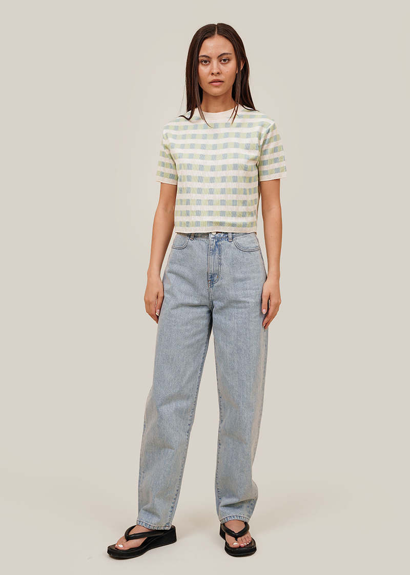 ◎AMOMENTO◎ RECYCLED COTTON DENIMLIGHT BLUE AM23SSW01DNLB AmomentoMen_sRecycleCottonDeni