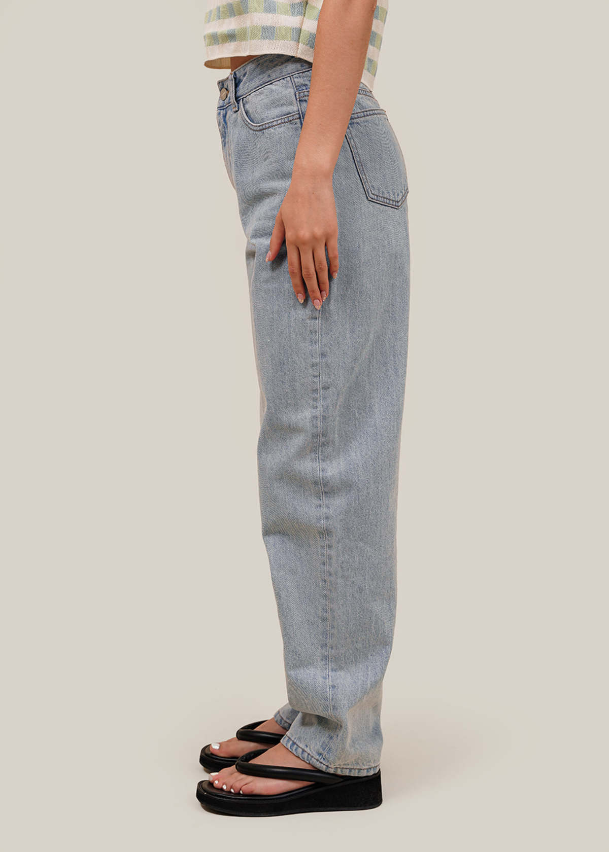 AMOMENTO Recycled Cotton Denim Jeans - Light Blue | Garmentory