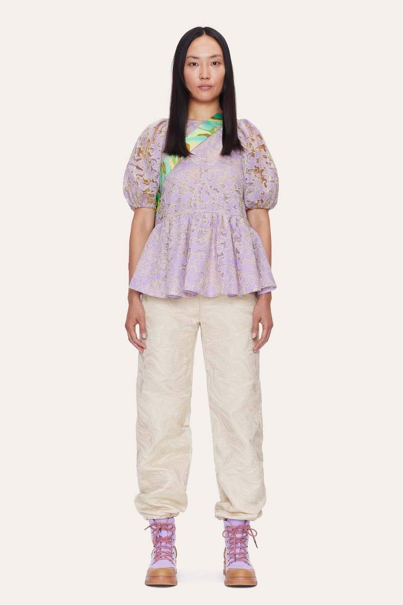 Stine Goya Liw Top - Embroided Wallpaper Lilac | Garmentory Stine Goya Liw Top - Embroided Wallpaper Lilac | Garmentory