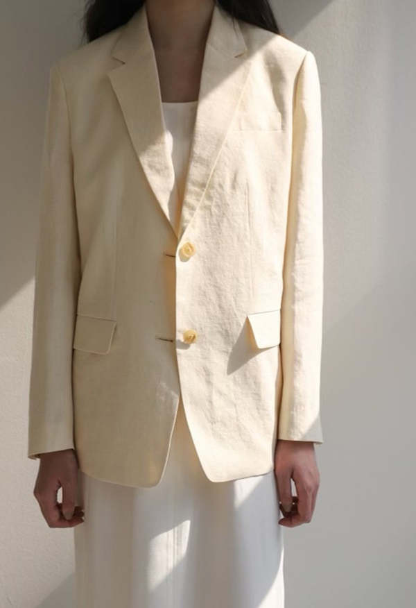 NKC Linen Blazer Cream Garmentory