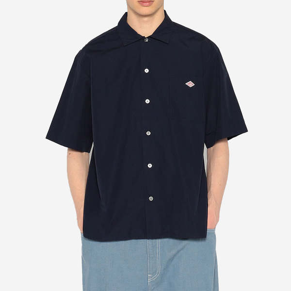 Danton Poplin S/S Work Shirt - Navy | Garmentory
