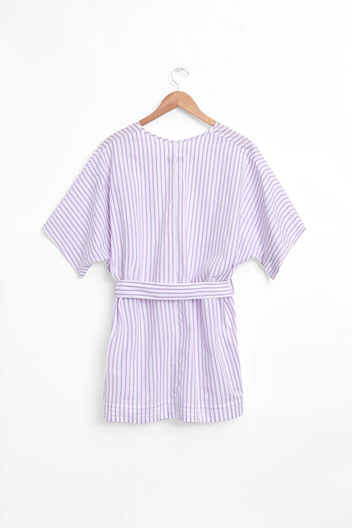 The Sleep Shirt Short Robe Raspberry Stripe The Sleep Shirt Short Robe Raspberry Stripe