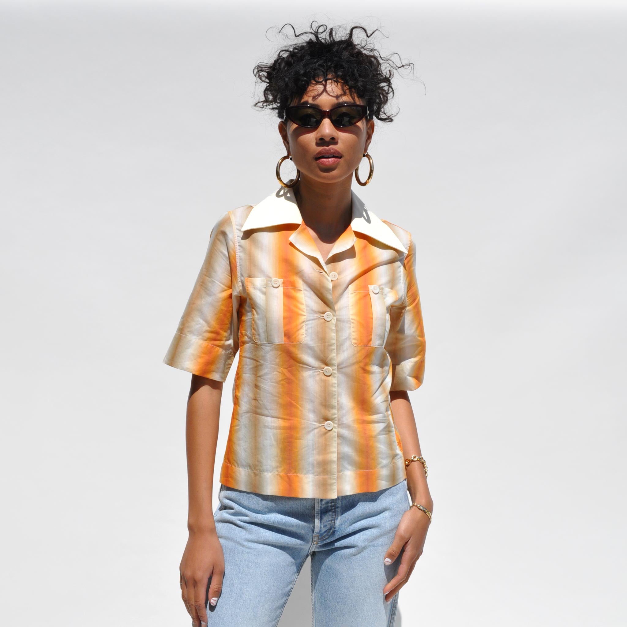 Wales Bonner Sunrise Short Sleeve Shirt - Orange | Garmentory