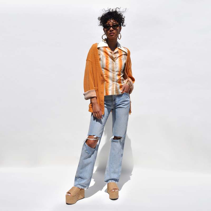 Wales Bonner Sunrise Short Sleeve Shirt - Orange | Garmentory 