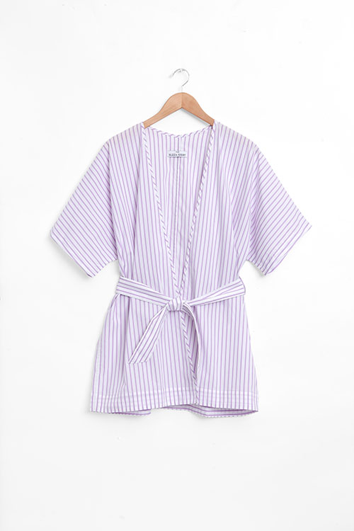 The Sleep Shirt Short Robe Raspberry Stripe The Sleep Shirt Short Robe Raspberry Stripe