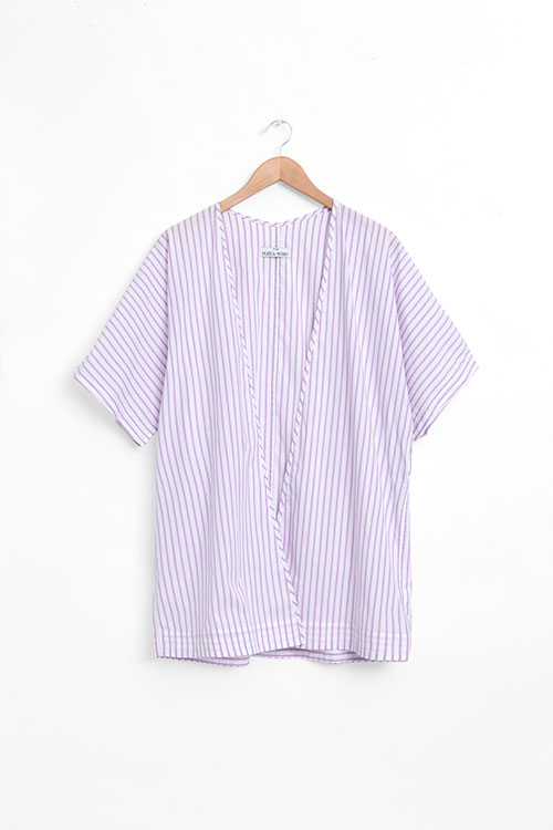 The Sleep Shirt Short Robe Raspberry Stripe The Sleep Shirt Short Robe Raspberry Stripe