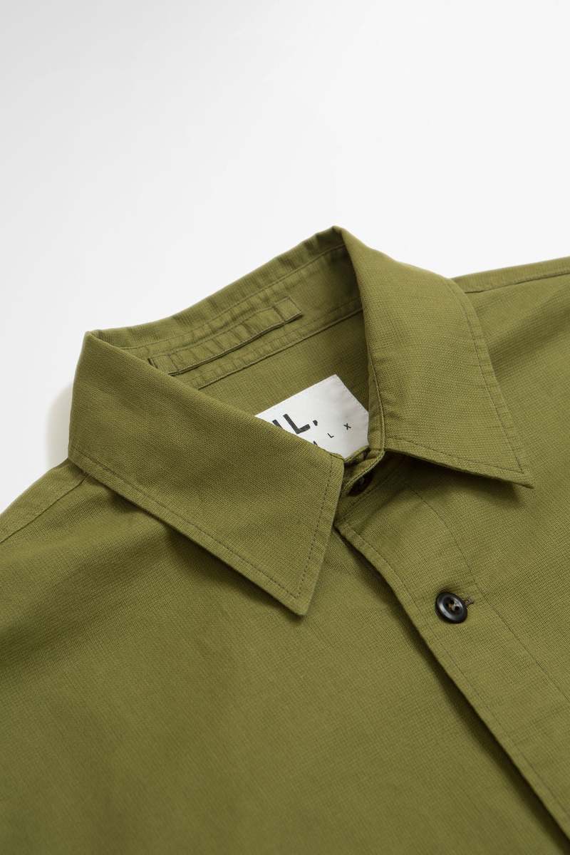 極美品 MARGARET HOWELL REFINED COTTON SHIRT Margaret Howell MHL Overall Shirt Textured Cotton Off White