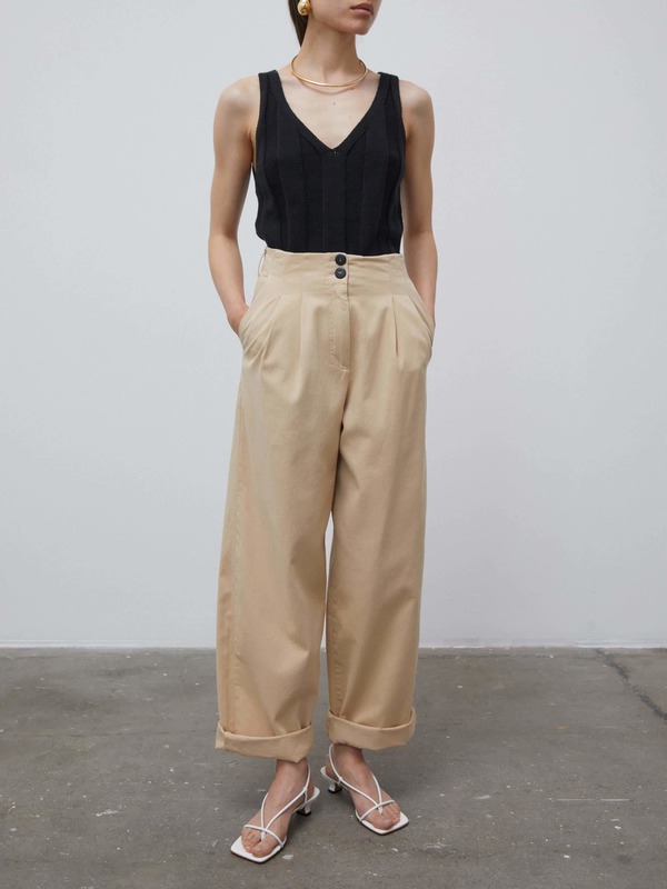【関税込み】By Malene Birger ベージュ Assuka パンツ Baharissa---Old-Beige-