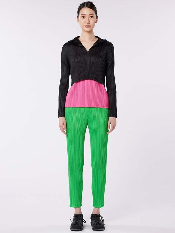 Pleats Please by Issey Miyake April Monthly Cropped Hoodie - Black