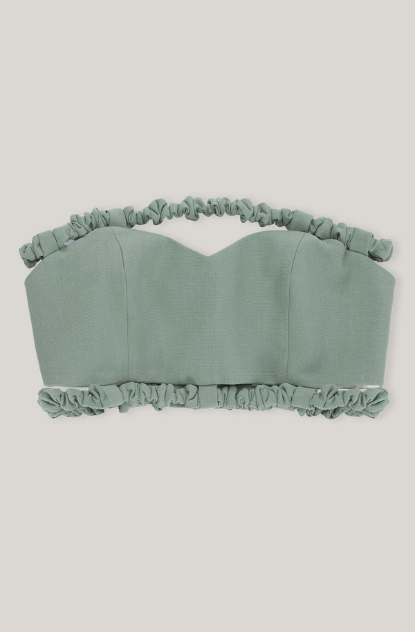 Suiting Strapless Cropped Top - Green Bay