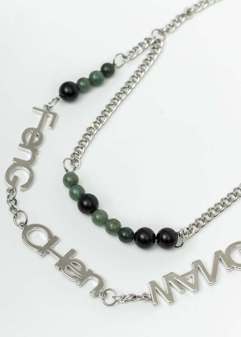 アクセサリー Feng Chen Wang JADE ONYX NECKLACE Feng Chen Wang JADE ONYX NECKLACE - Silver | Garmentory