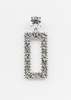DEPARTMENT Silver Rhinestone Square Earring - Single - Thumbnail 3