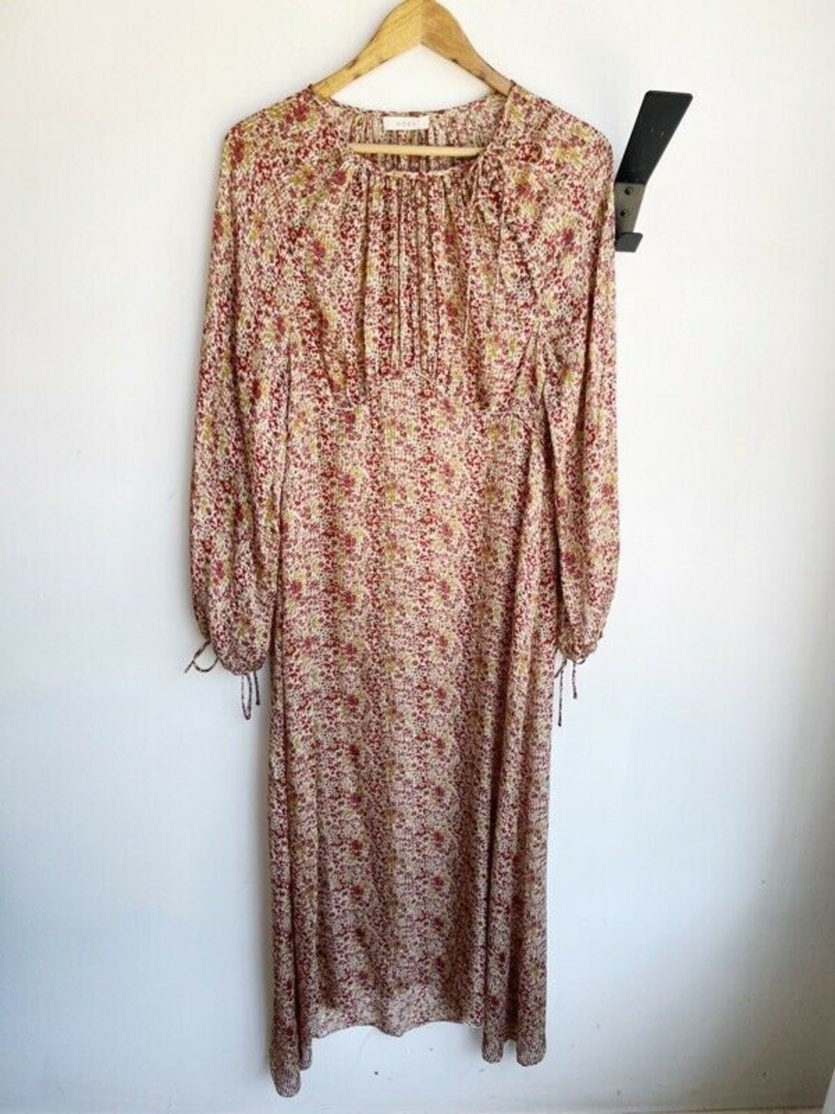 old brown dress Brown 1930s Ditsy Floral Lapel Maxi Dress main image 0