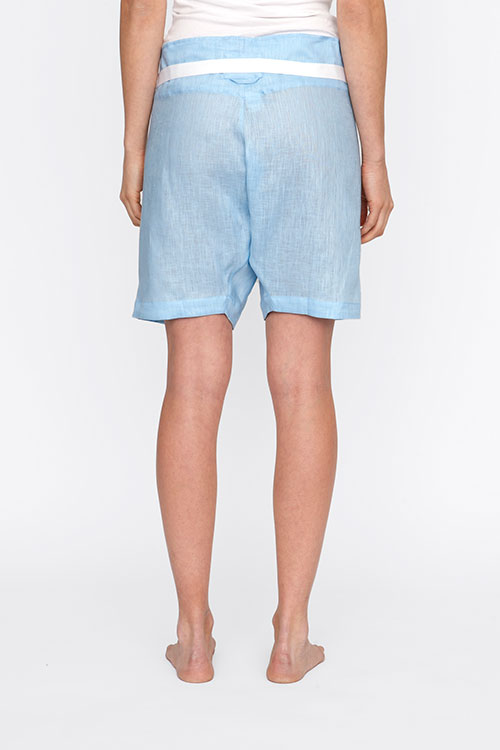 The Sleep Shirt Fisherman's Short Spa Blue Linen The Sleep Shirt Fisherman's Short Spa Blue Linen