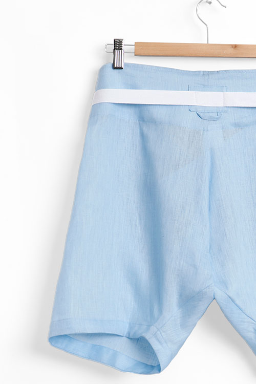 The Sleep Shirt Fisherman's Short Spa Blue Linen The Sleep Shirt Fisherman's Short Spa Blue Linen