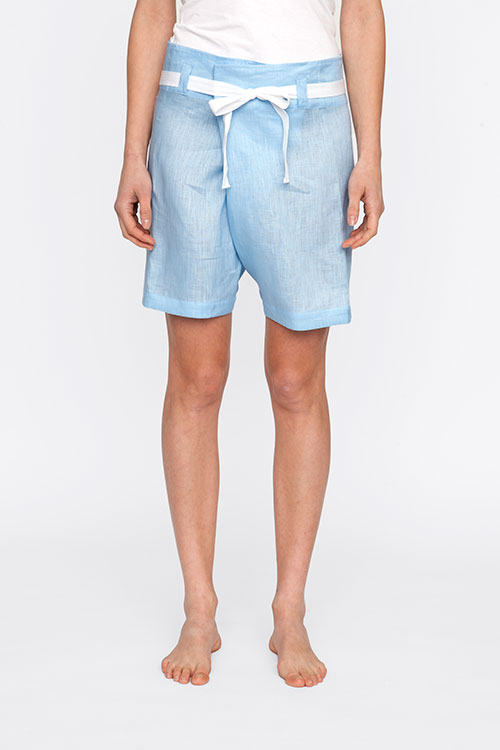 The Sleep Shirt Fisherman's Short Spa Blue Linen The Sleep Shirt Fisherman's Short Spa Blue Linen