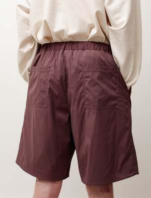 Auralee Terry Lined Light Nylon Easy Shorts - Maroon | Garmentory