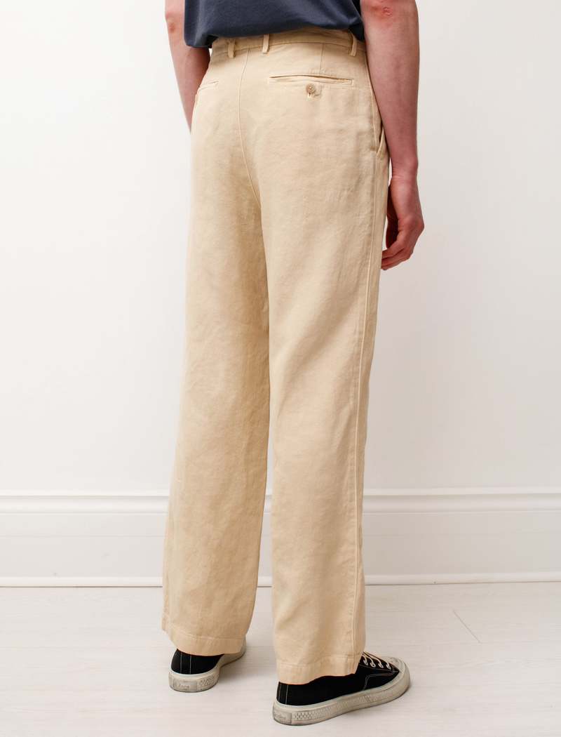 Auralee Washi Duck Canvas Slacks Pant - Faded Beige | Garmentory