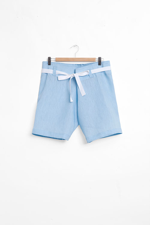The Sleep Shirt Fisherman's Short Spa Blue Linen The Sleep Shirt Fisherman's Short Spa Blue Linen