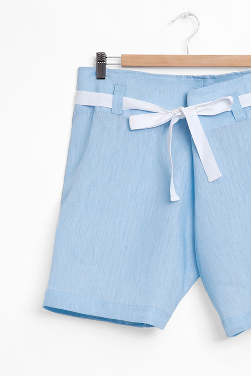 The Sleep Shirt Fisherman's Short Spa Blue Linen The Sleep Shirt Fisherman's Short Spa Blue Linen